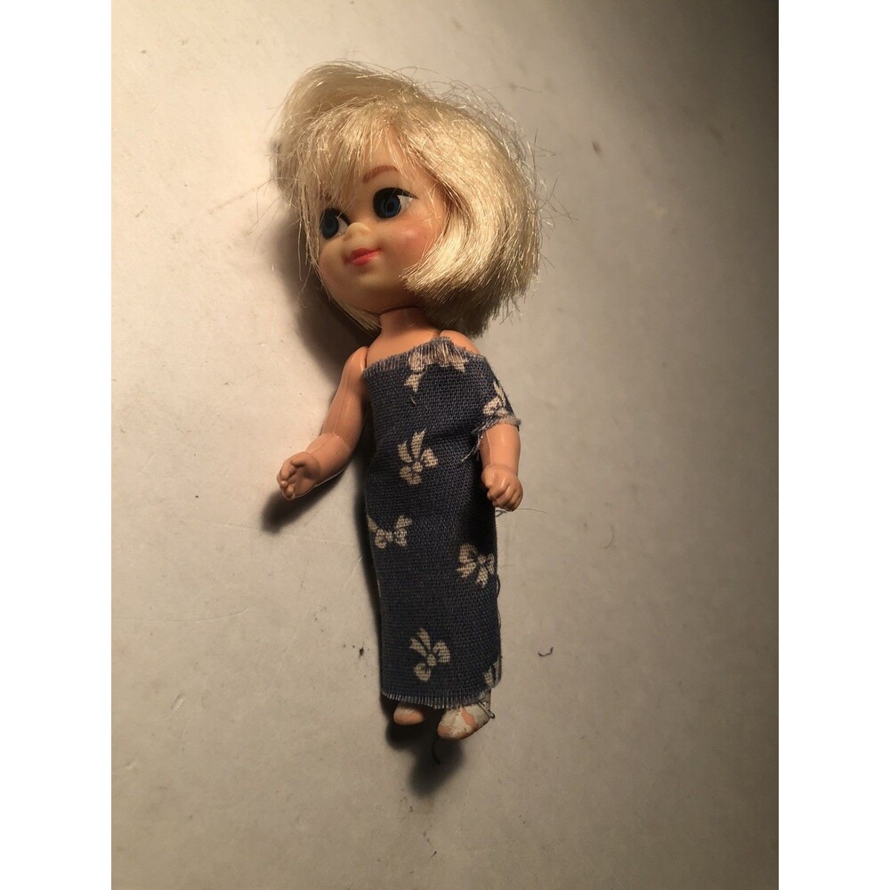 Vintage Mattie Puddle Kiddies Doll 4” Blond 1967 Mexico